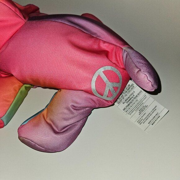 Justice Microbead Puppy Dog Plush Floppy Heart Peace Sign Pink Purple Blue Green - Picture 5 of 11